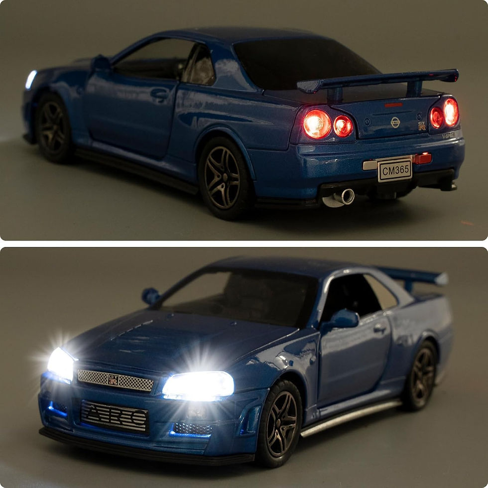 Thumbnail: Metallic Purple GT-R Diecast Sports Car Model Toy with Pull Back Action