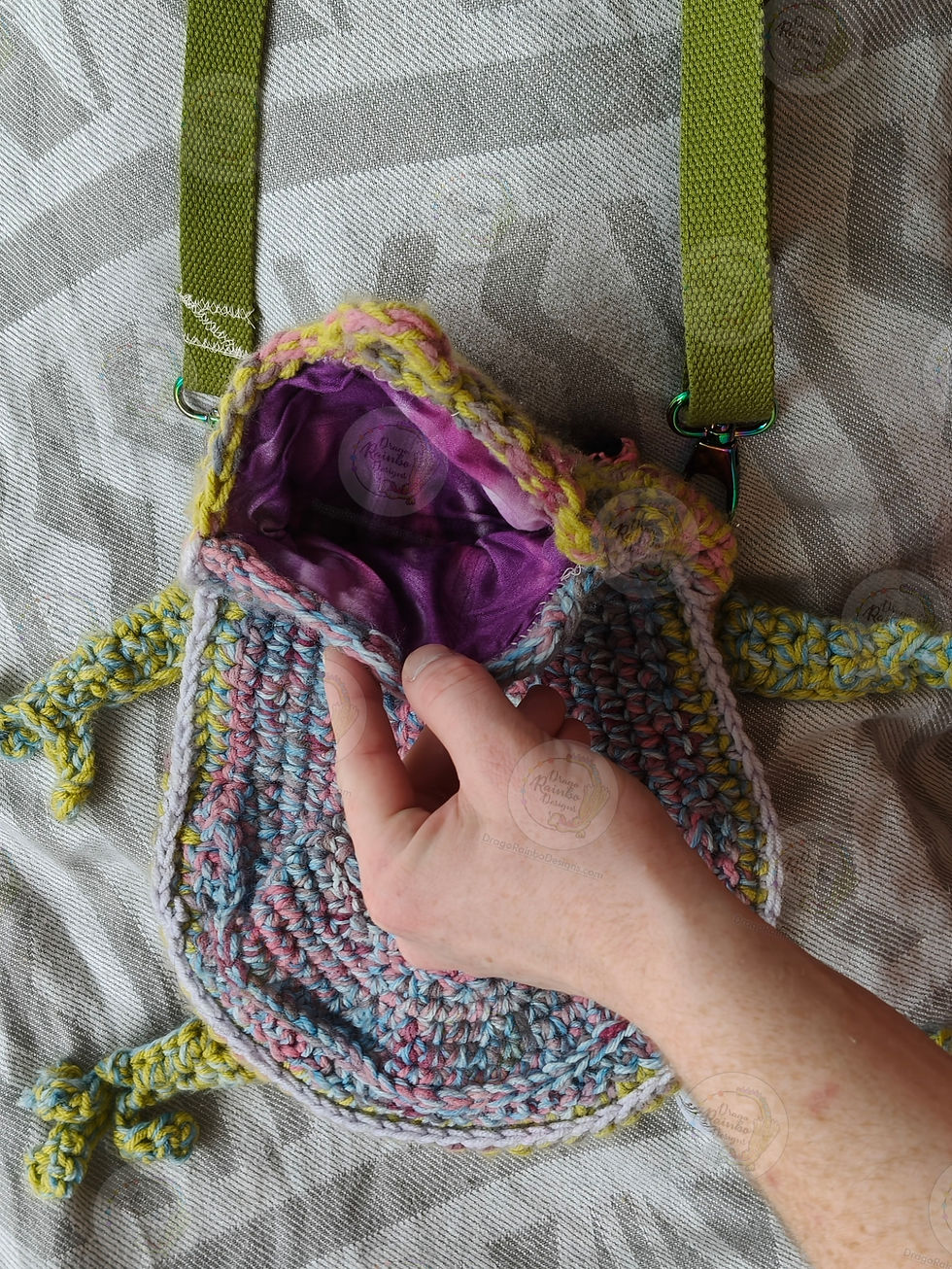 Thumbnail: Sprig: Frog Bag Satchel, Handmade Crochet Purse, One Of A Kind