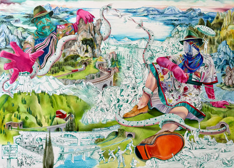 Lebensraum,
oil on canvas, 60" x 84", 2025