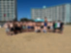 Doughboy Black and Gold pose together for a beach picture