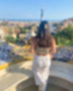 Maddy overlooking Barcelona at Park Güell