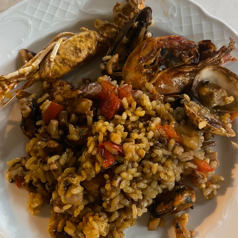 Seafood paella at Ca'n Manolo Palma