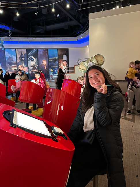 Maddy at the Animation Academy at Disneyland Studios Park in Disneyland Paris