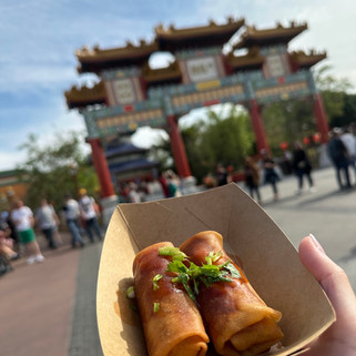 Festival of the Holidays egg rolls from China in Epcot