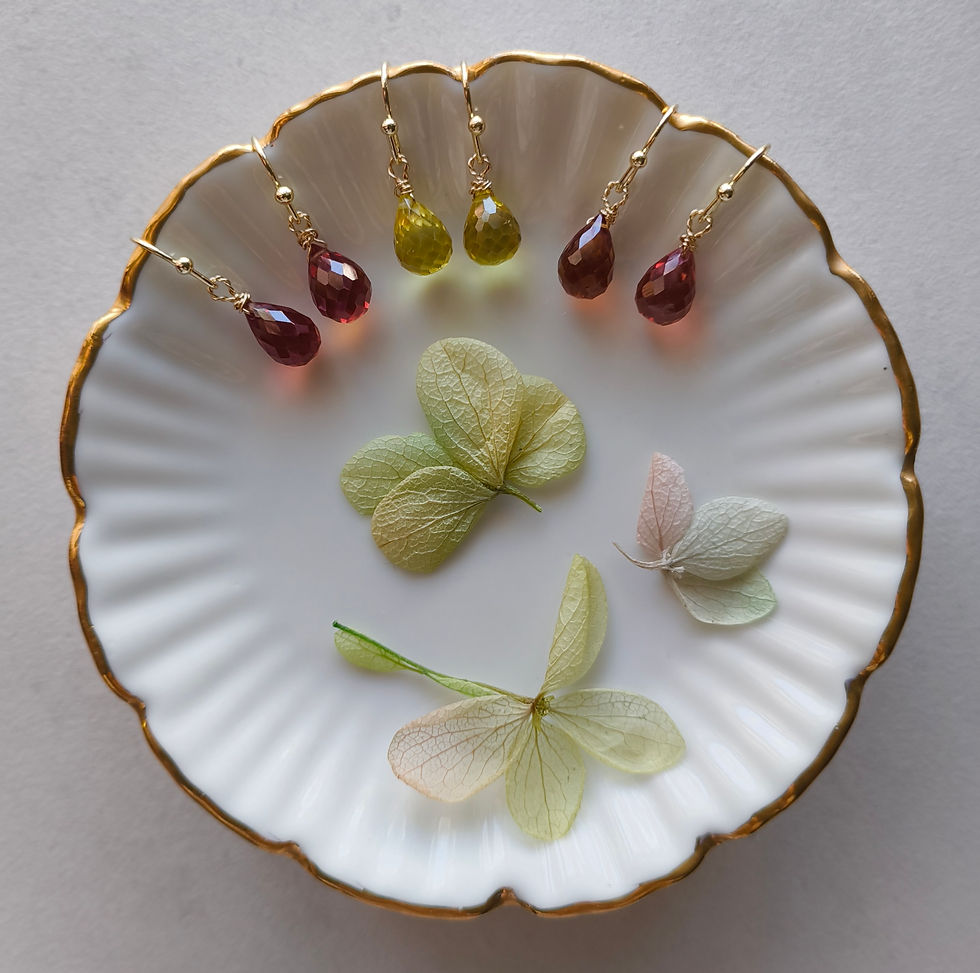 Thumbnail: Natural Gem Padparadscha Sapphire Earrings Gold Filled 