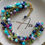 Thumbnail: Natural Gem Multicolour Stones Bracelet, Gold Plated