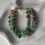 Thumbnail: Natural Gem Chrysoprase Bracelet 14 K Gold Plated Brass 