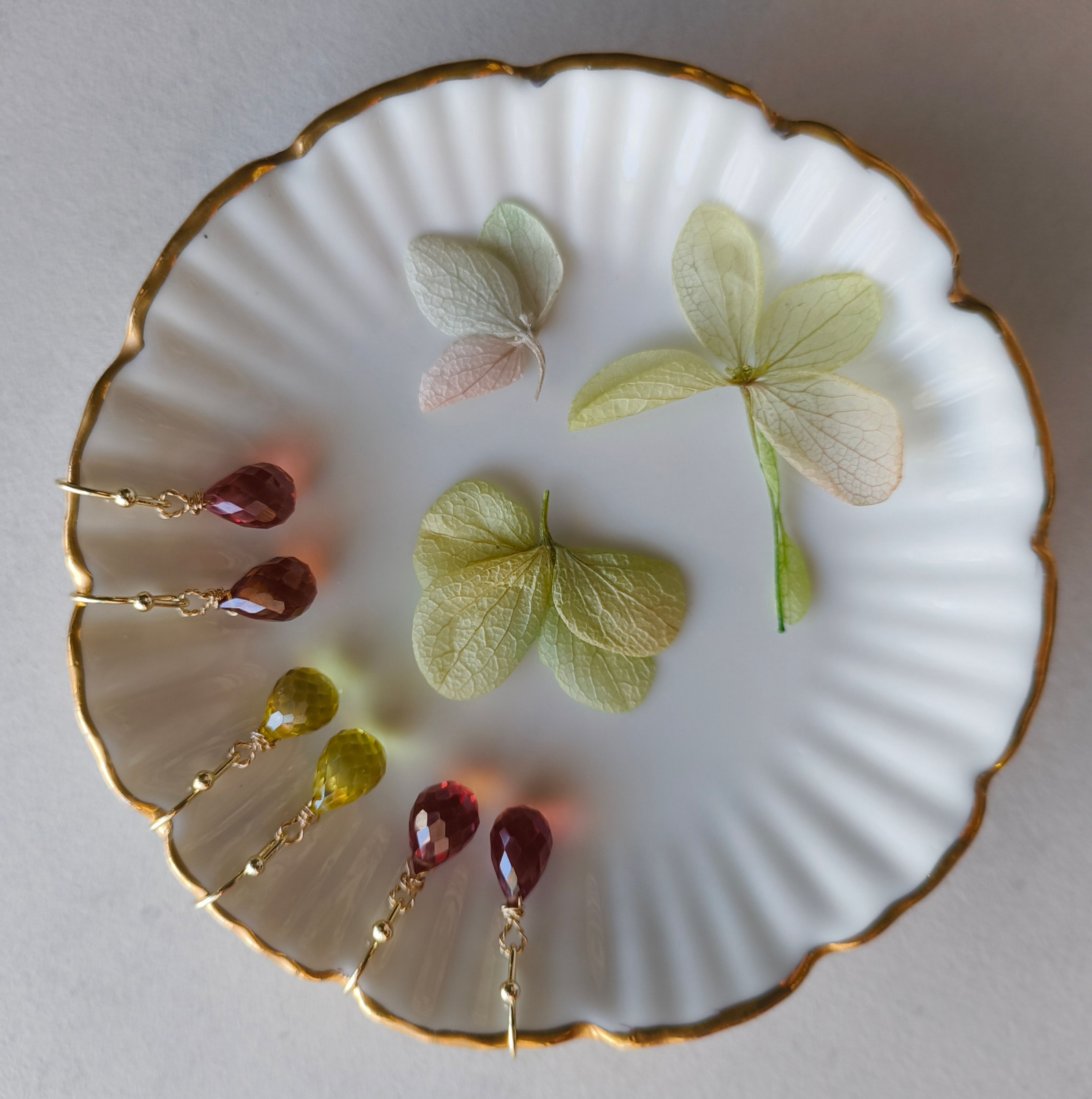 Natural Gem Padparadscha Sapphire Earrings Gold Filled