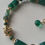 Thumbnail: Natural Gem Emerald Bracelet, 14 K Gold Plated Brass 