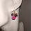 Thumbnail: Xmas Pudding Hot pink chalcedony and Black Opals Earrings Gold Plated