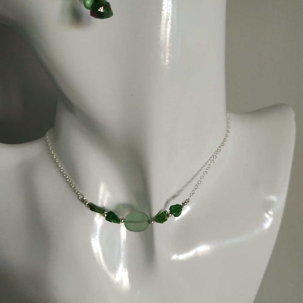 Thumbnail: Natural Gem Tsavorite, Green Kyanite, Fluorite, Apatite, Ruby Zoisite Set