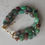 Thumbnail: Natural Gem Chrysoprase Bracelet 14 K Gold Plated Brass 