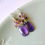 Thumbnail: Natural Gem Purple Amethyst Earrings, Gold Plated