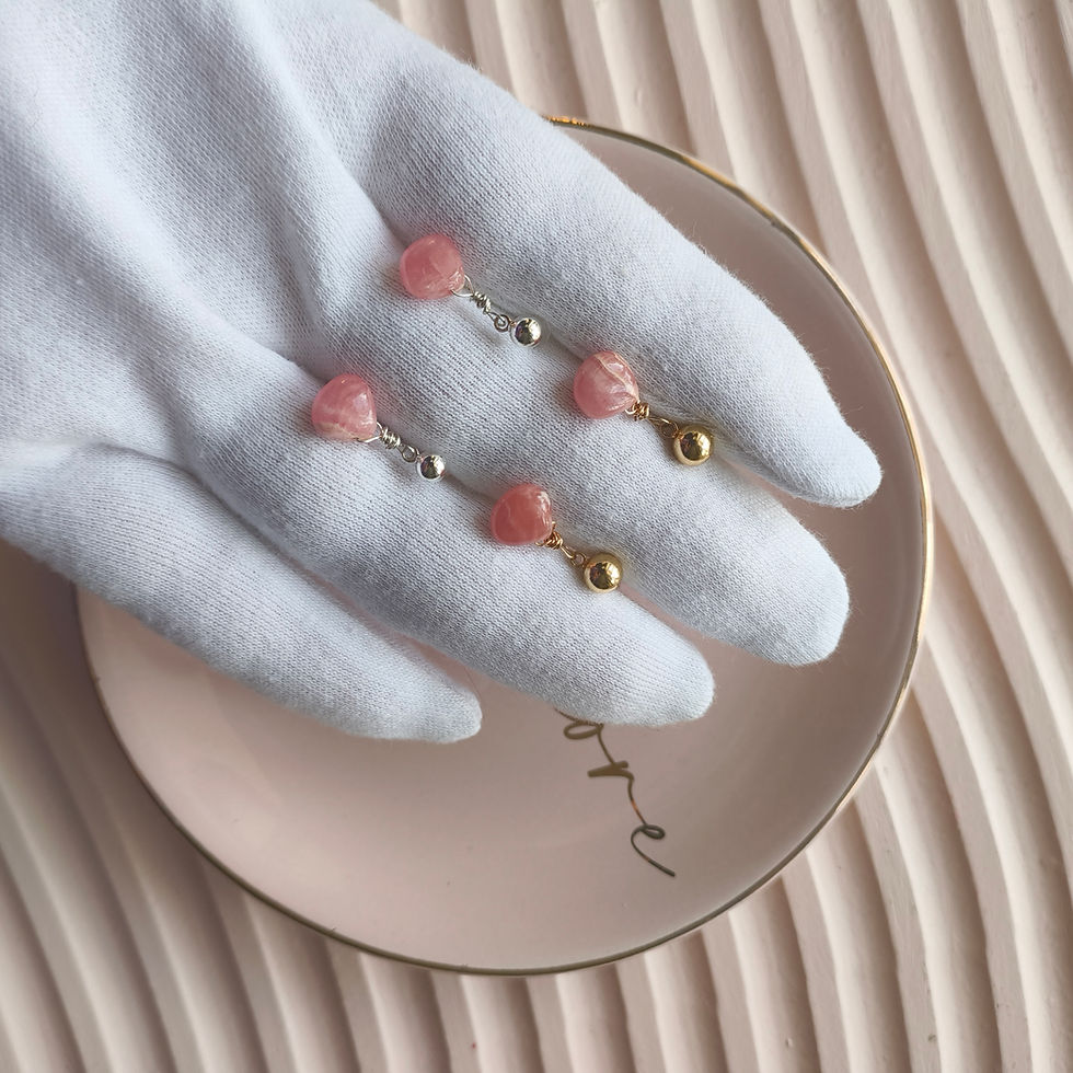 Thumbnail: Natural Gem Rhodochosite, Silver or Gold Filled 