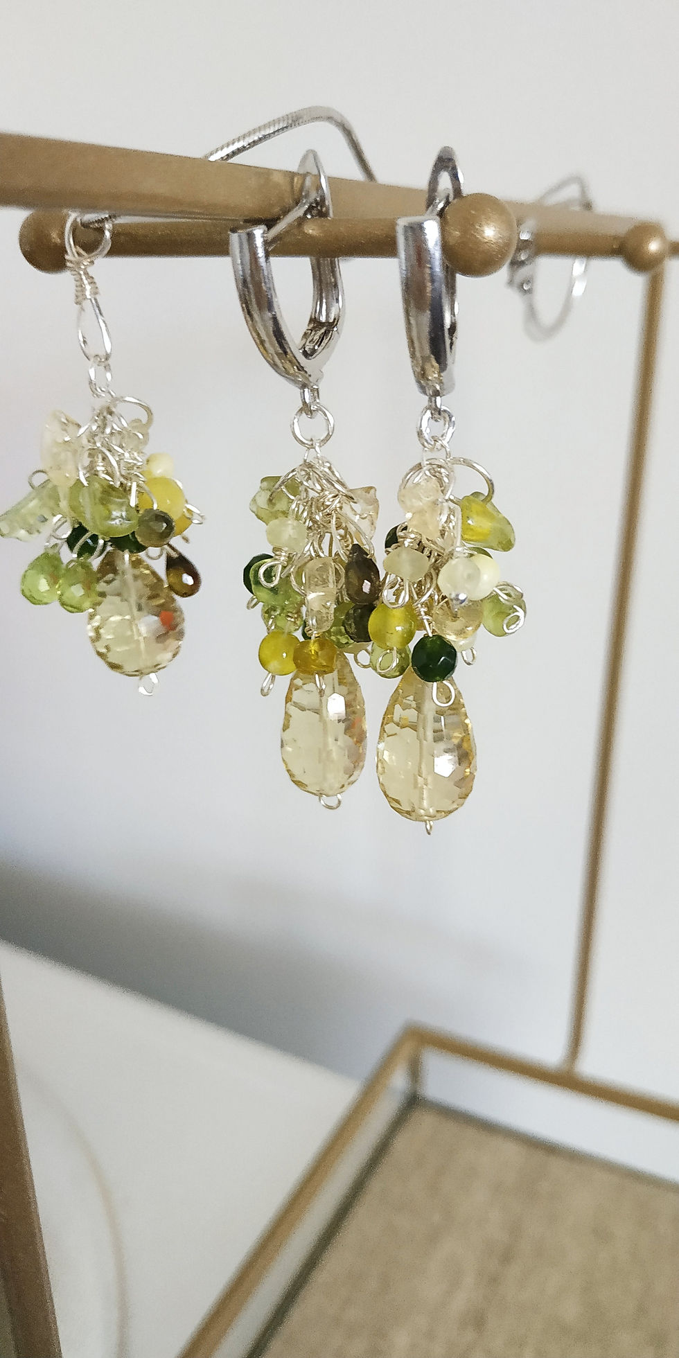 Thumbnail: SET Natural Lemon Quartz, Sapphire, Tourmaline, PeridotEarrings and Pend