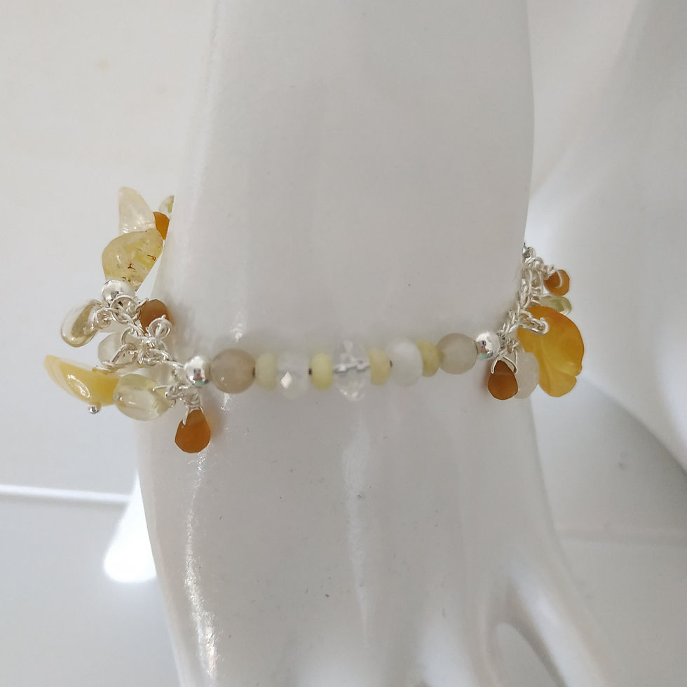 Thumbnail: Yellow Natural Multi Gem Jade, Sapphire, Tourmaline, Topaz, Prehnite, Moonstone