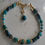 Thumbnail: Natural Gem Turquoise Bracelet 14 K Gold Plated Brass 
