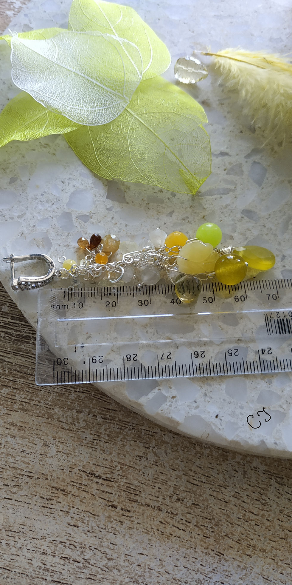 Thumbnail: Yellow Natural Multi Gem Jade, Sapphire, Tourmaline, Topaz, Prehnite, Moonstone