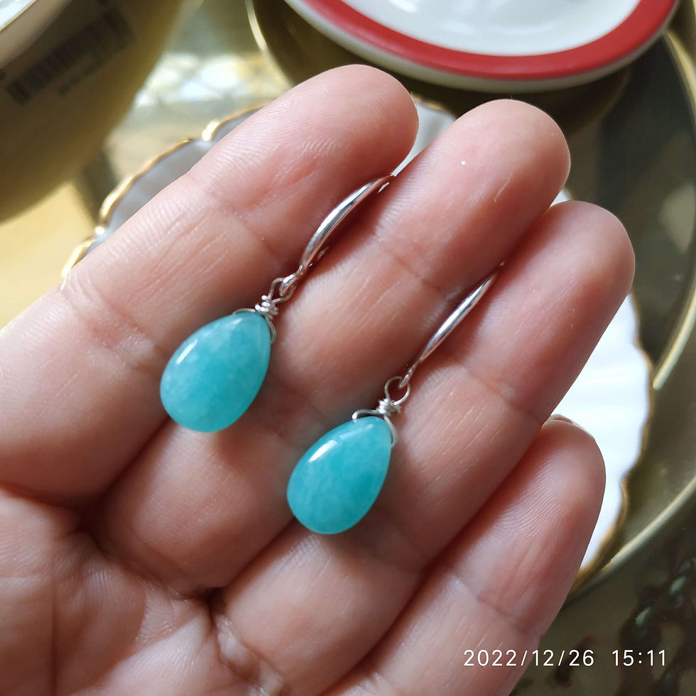 Natural Gem Amazonite Earrings 935 Sterling Silver