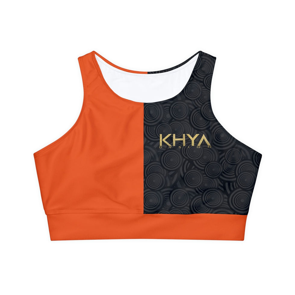 KHYA Design Padded Sports Bra Orange