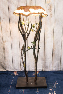 Onyx Lamp with Steel Base