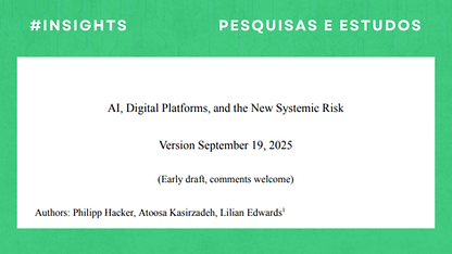 Livro | AI, Digital Platforms, and the New Systemic Risk