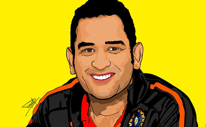 MS Dhoni - Vector Illustration