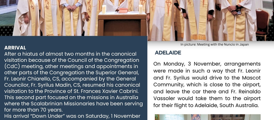 SFCP Bulletin: CANONICAL VISITATION, AUSTRALIA (No. 8/2025)
