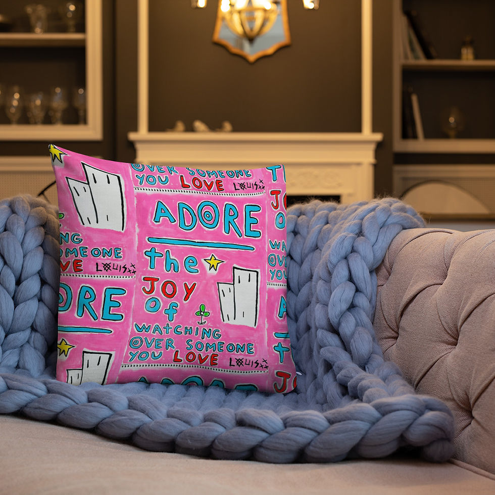 Thumbnail: ADORE/Birds Double-Sided Pillow - 18"x18"