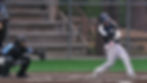 Auke Bay Post 25 batter Jacob Katasse connects on a pitch against East Post 34 during Alaska American Legion action at Adair-Kennedy Memorial Park on Friday, July 10, 2026. Auke Bay won 12-2. (Klas Stolpe / Juneau Independent)
