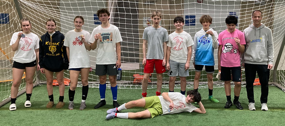 The 2025 Holiday Cup high school division runner-up Candy Cane Commandos. (Klas Stolpe / Juneau Independent)