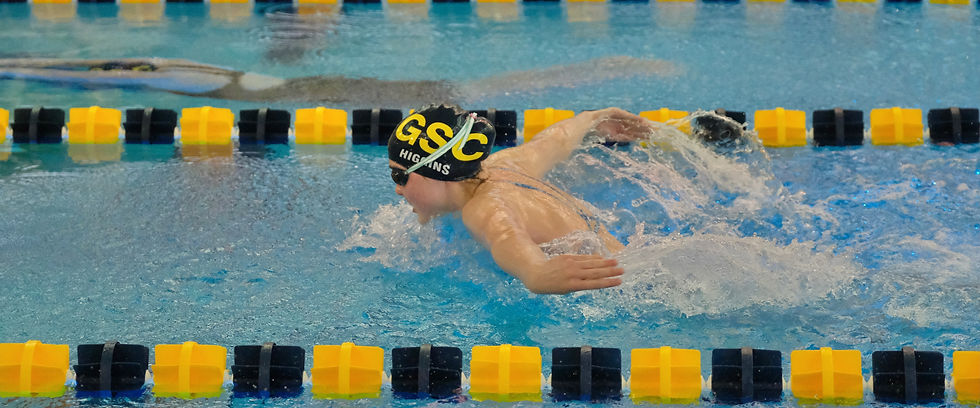 Glacier Swim Club's Ellinore Higgins (14) swims in the girls 13-14 age group 100-yard IM finals during the 2026 Savannah Cayce Southeast Championships at Juneau's Dimond Park Aquatic Center on Sunday, April 12. (Klas Stolpe / Juneau Independent)