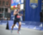 Petersburg resident Uriah Lucas, 22, wearing bib number 1570, finishes the Boston Marathon on Monday, April 20, 2026. He had the fastest time for Southeast Alaska runners in the event with 2:34:12, placing 563rd overall. (Photo courtesy Uriah Lucas)