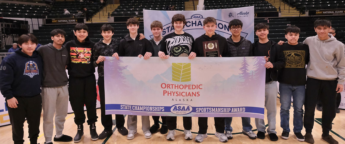 The Metlakatla Chiefs won the 2A boys Sportsmanship Award at the 2026 ASAA March Madness Alaska 2A Basketball State Tournament, Saturday, in Anchorage's Alaska Airlines Center. (Klas Stolpe / Juneau Independent)