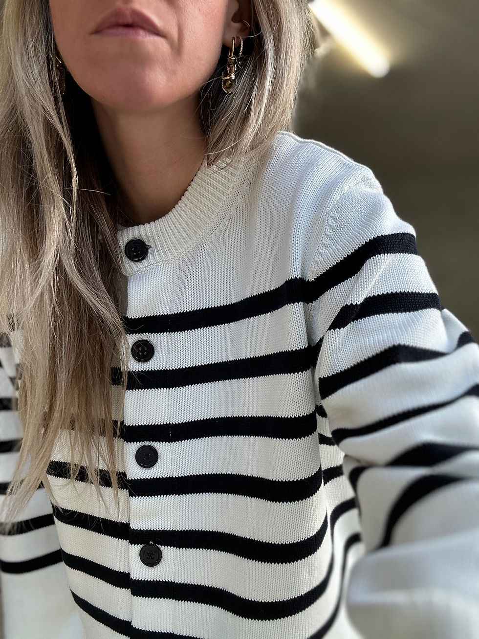 Miniaturbild: Striped Cotton Cardigan