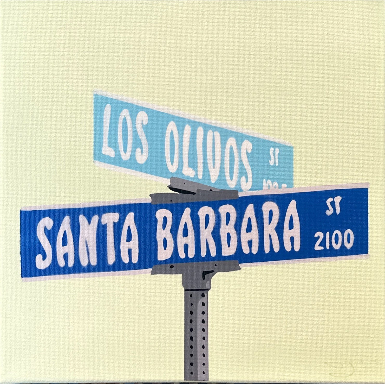 Santa Barbara & Los Olivos Street Sign