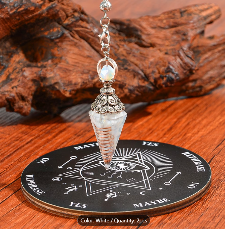 2pcs Natural Stone Pendulum & Wooden Ouija Board Set 