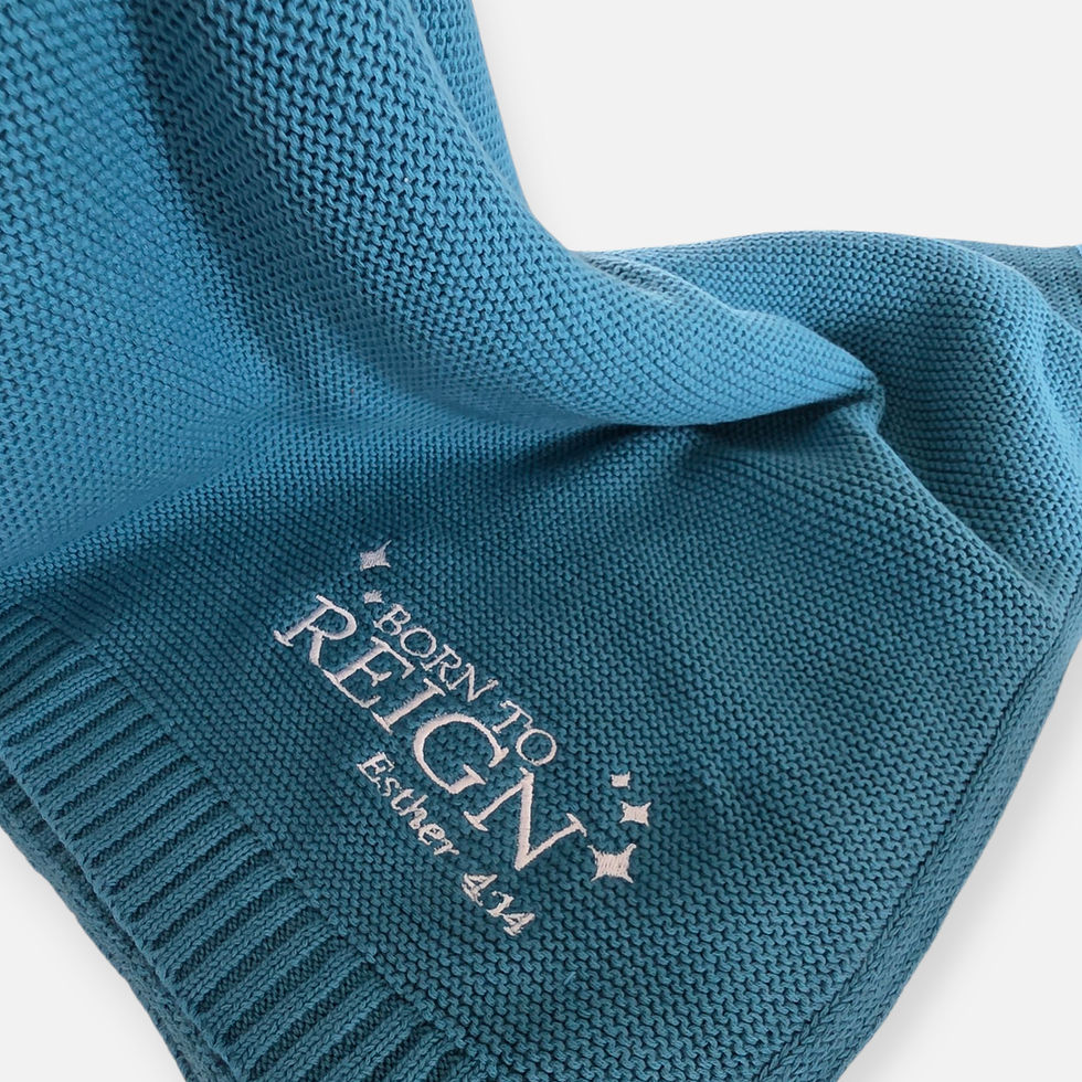 Thumbnail: "Born to Reign" Premium Knitted Baby Blanket