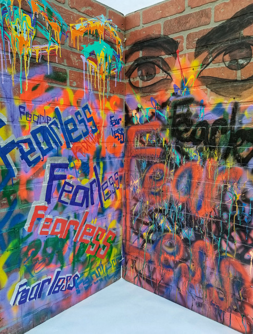 Illartpeace, FearLess x Fear less, 2019, Media on board and, 24in x 4ft, Birmingham, AL