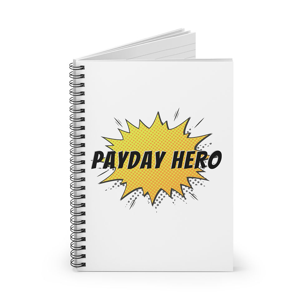 Lined notebook for payroll professionals and planners