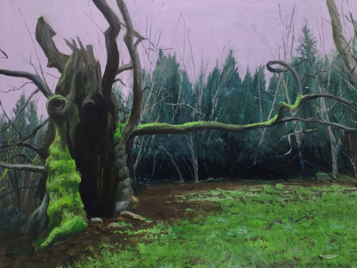 landscape clouds wye valley art oil painting