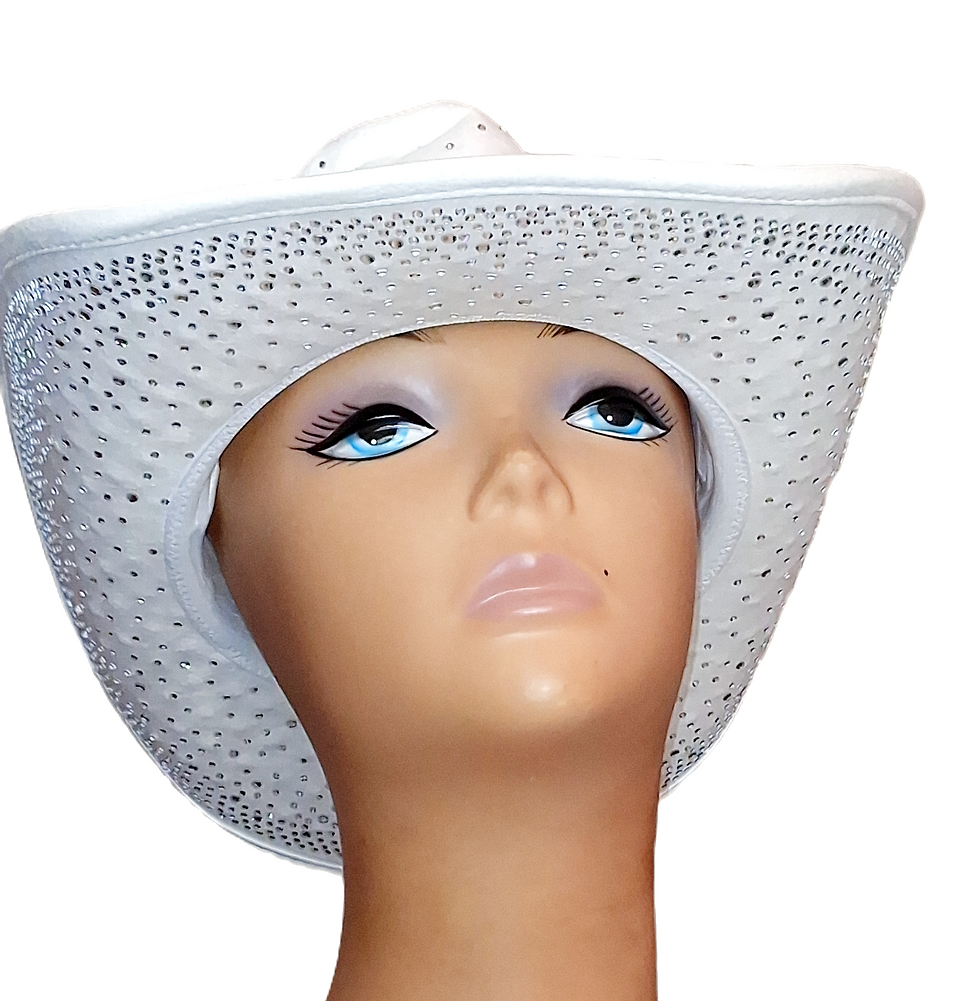 Thumbnail: White Cowgirl Hat with Rhinestone Accents