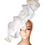 Thumbnail: X-Large White and Gold Trim Saucer Wavy Fascinator Hat