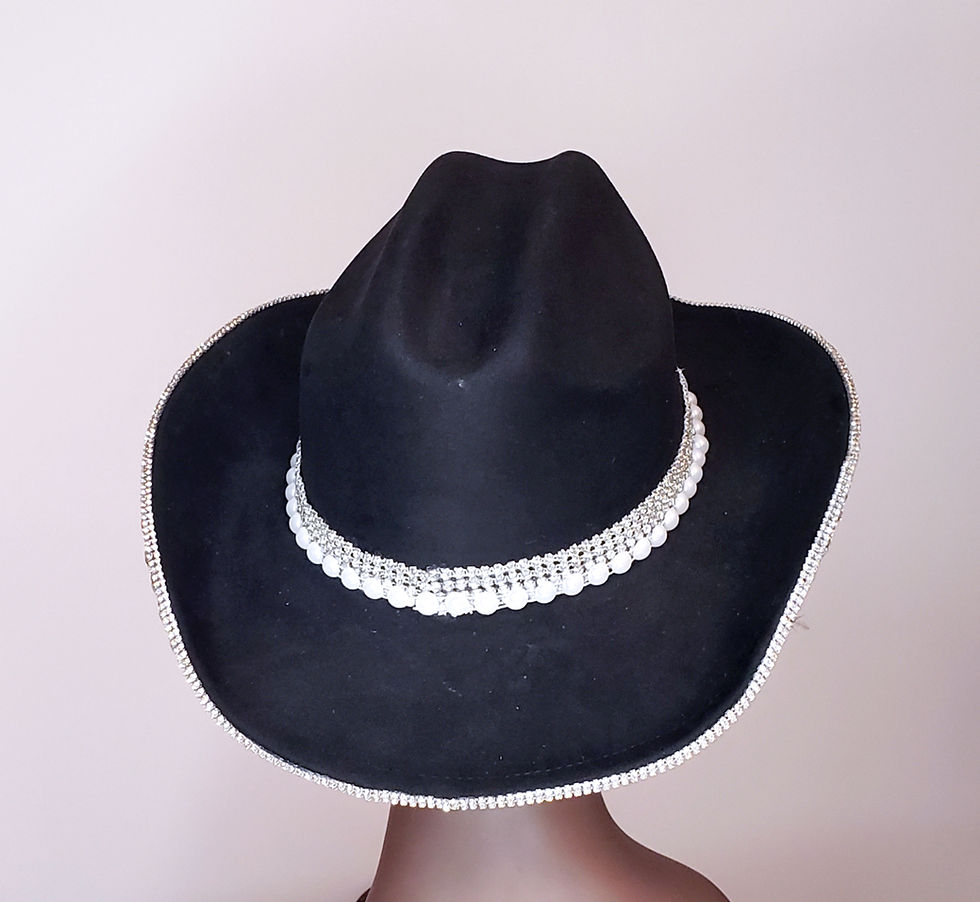 Thumbnail: Black Pearl and Rhinestone Cowgirl Hat