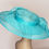 Thumbnail: Turquoise All Sinamay Wide Brim Hat with Bow Accent