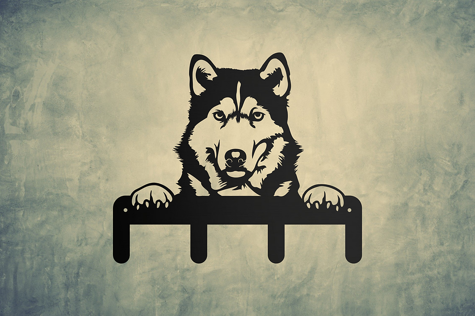 Miniaturbild: Leinengarderobe Portrait "Husky" *Personalisierbar*