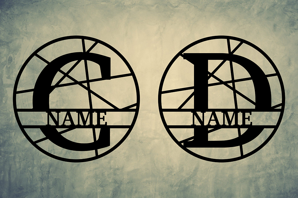 Miniaturbild: Monogramm "Geometrisch-Rund" *Personalisiert*