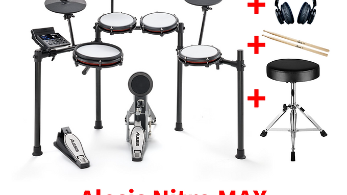 Alesis Nitro Max electronic drum kit with stool, phones and sticks!