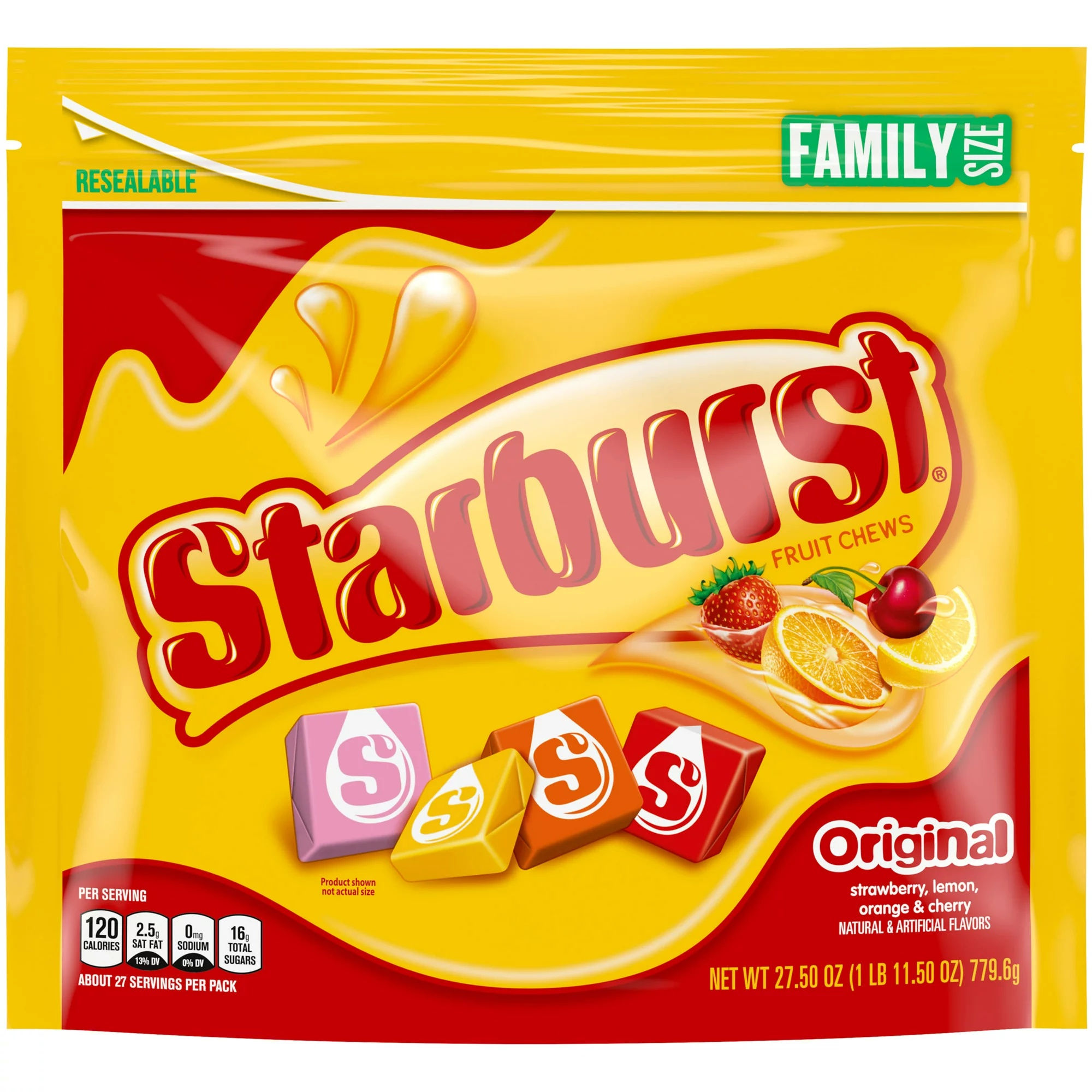 Starburst Original Fruit Chews Family Size 1.72 oz