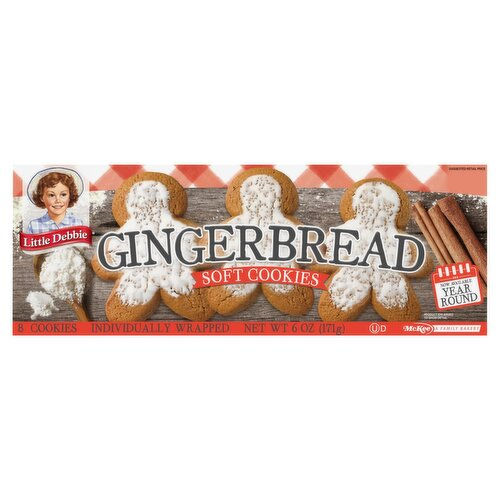 McKee Little Debbie Gingerbread Soft Cookies - 6 oz